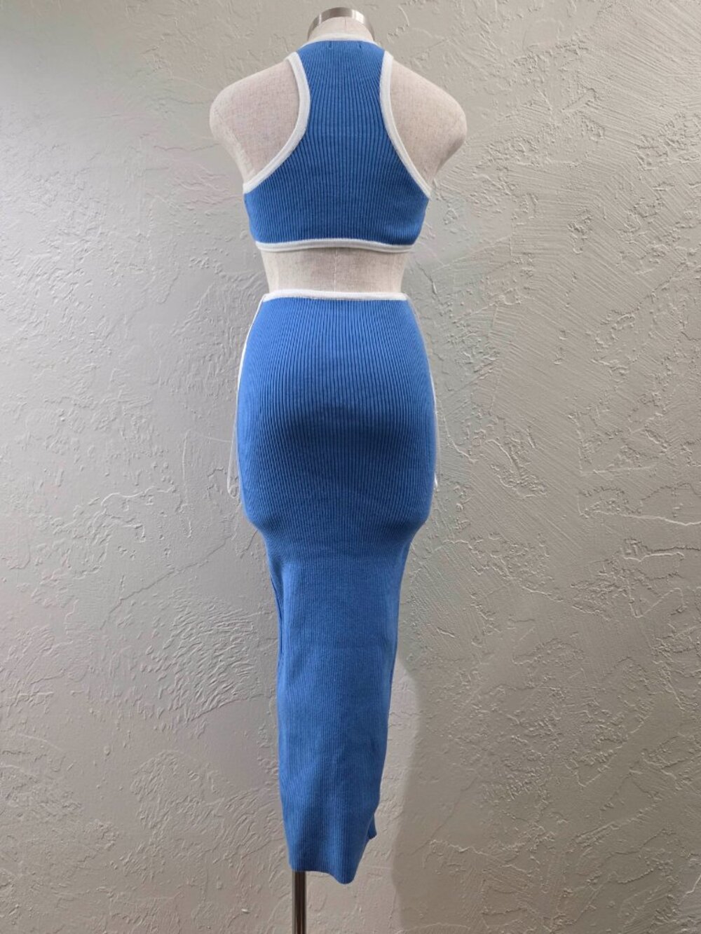 Bodycon Midi Ribbed Knit Racerback Dress - Picture 3 of 4